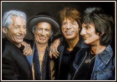 Peinture intitulée "The Rolling Stones" par Gil Spinning Wheel, Œuvre d'art originale