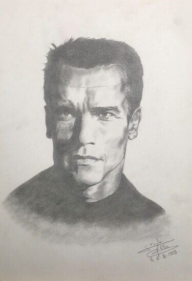 Drawing titled "Portrait d'Arnold S…" by Gilles Staub (LeCrayonAgile), Original Artwork, Pencil