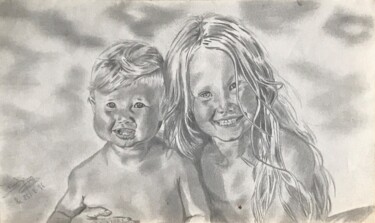 Disegno intitolato "Dessin d'enfants ré…" da Gilles Staub (LeCrayonAgile), Opera d'arte originale, Matita