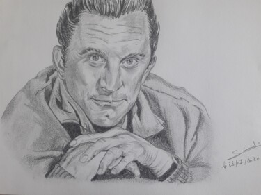 Drawing titled "Portrait de Kirk Do…" by Gilles Staub (LeCrayonAgile), Original Artwork, Pencil