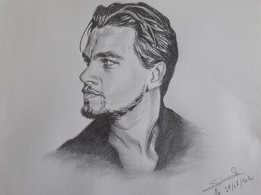 Drawing titled "Portrait de Léonard…" by Gilles Staub (LeCrayonAgile), Original Artwork, Pencil