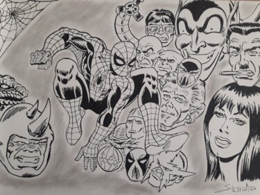 Dessin intitulée "Dessin de Spider-ma…" par Gilles Staub (LeCrayonAgile), Œuvre d'art originale, Crayon