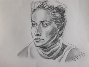 Drawing titled "Portrait de Sharone…" by Gilles Staub (LeCrayonAgile), Original Artwork, Pencil