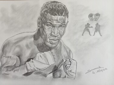Drawing titled "Portrait du boxeur…" by Gilles Staub (LeCrayonAgile), Original Artwork, Pencil