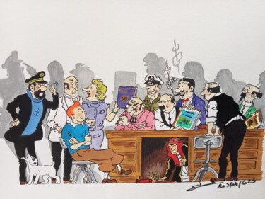 Malerei mit dem Titel "Illustration de la…" von Gilles Staub (LeCrayonAgile), Original-Kunstwerk, Aquarell