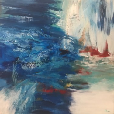 Schilderij getiteld "« Rhapsody in blue…" door Gilles Surgès, Origineel Kunstwerk, Acryl