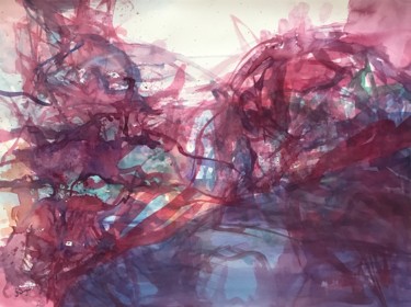 Peinture intitulée "« Au rythme des cou…" par Gilles Surgès, Œuvre d'art originale, Aquarelle