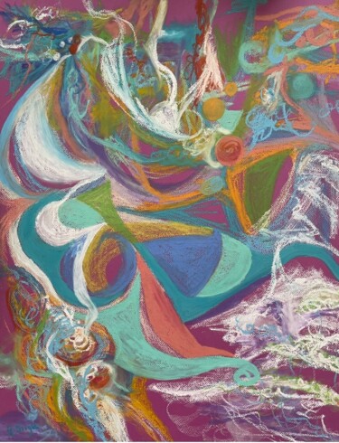 Peinture intitulée "« Magie »." par Gilles Surgès, Œuvre d'art originale, Pastel Monté sur Verre