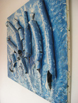 Peinture intitulée "Vague déferlante vu…" par Gilles Bictel, Œuvre d'art originale, Huile