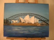 Painting titled "Australie opéra de…" by Gilles Bictel, Original Artwork, Oil