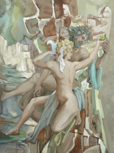 Peinture intitulée "La cueillette des f…" par Gilles Chambon, Œuvre d'art originale, Huile