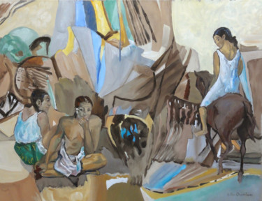 Pintura titulada "La vie rêvée" por Gilles Chambon, Obra de arte original, Oleo