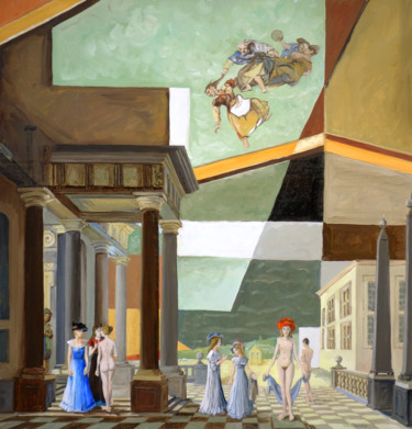 Pittura intitolato "La sibylle au chape…" da Gilles Chambon, Opera d'arte originale, Olio