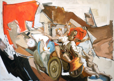 Malerei mit dem Titel "Le rapt de Proserpi…" von Gilles Chambon, Original-Kunstwerk, Öl