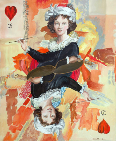 Peinture intitulée "Elisabeth Vigée Le…" par Gilles Chambon, Œuvre d'art originale, Huile Monté sur Châssis en bois