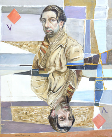 Malarstwo zatytułowany „Giorgio de Chirico…” autorstwa Gilles Chambon, Oryginalna praca, Olej Zamontowany na Drewniana rama…