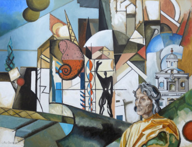 Pintura titulada "La perplexité de l'…" por Gilles Chambon, Obra de arte original, Oleo Montado en Bastidor de camilla de ma…