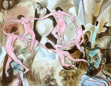 Pintura titulada "Hommage à Matisse e…" por Gilles Chambon, Obra de arte original, Oleo Montado en Bastidor de camilla de ma…