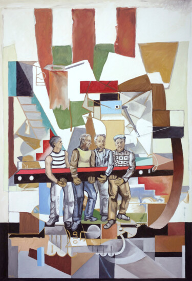 Картина под названием "L'union fait la for…" - Gilles Chambon, Подлинное произведение искусства, Масло Установлен на Деревян…