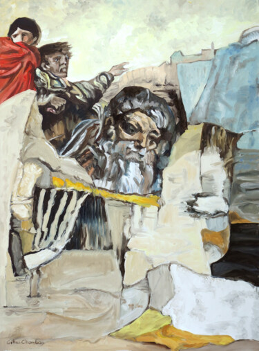 Pintura titulada "Au-dessus du vide (…" por Gilles Chambon, Obra de arte original, Oleo Montado en Bastidor de camilla de ma…