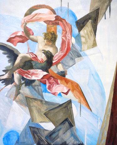 Pintura intitulada "Ganymède" por Gilles Chambon, Obras de arte originais, Óleo Montado em Armação em madeira