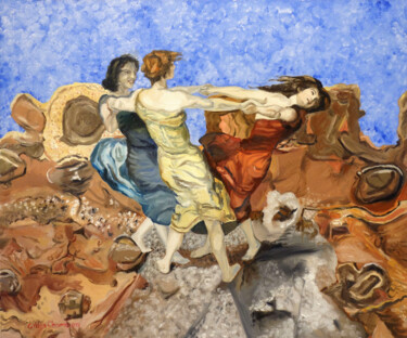 Картина под названием "Une danse enivrante" - Gilles Chambon, Подлинное произведение искусства, Масло Установлен на Деревянн…