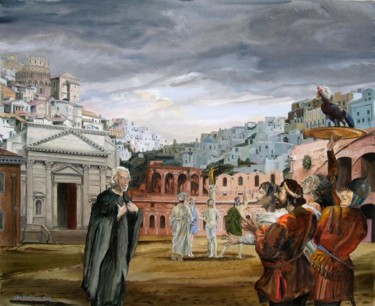 Pittura intitolato "Le reniement de Sai…" da Gilles Chambon, Opera d'arte originale, Olio
