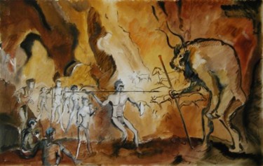 Peinture intitulée "Thésée et le minota…" par Gilles Chambon, Œuvre d'art originale, Huile