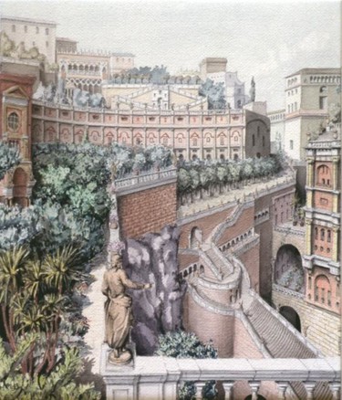 Картина под названием "Rome analogue" - Gilles Chambon, Подлинное произведение искусства, Акварель