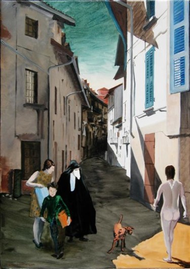 Painting titled "LE MYSTERE DE LA NE…" by Gilles Chambon, Original Artwork, Oil