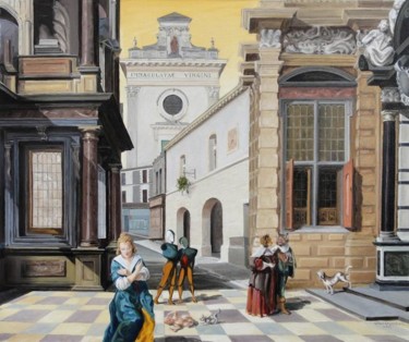 Peinture intitulée "Immaculatae Virgini" par Gilles Chambon, Œuvre d'art originale, Huile