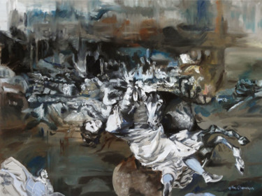 Pintura intitulada "Le rêve inquiétant" por Gilles Chambon, Obras de arte originais, Óleo