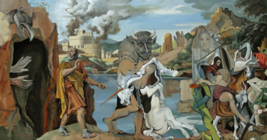Peinture intitulée "Le songe d'Orphée o…" par Gilles Chambon, Œuvre d'art originale, Huile