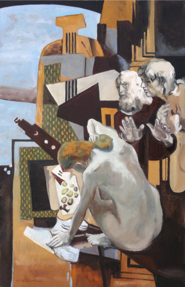 Pintura intitulada "Rêve énigmatique" por Gilles Chambon, Obras de arte originais, Óleo