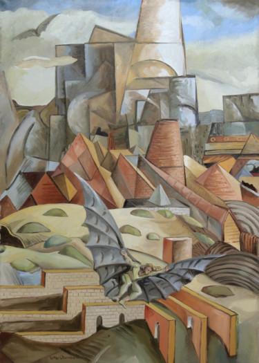 Painting titled "Dédale.jpg" by Gilles Chambon, Original Artwork, Oil