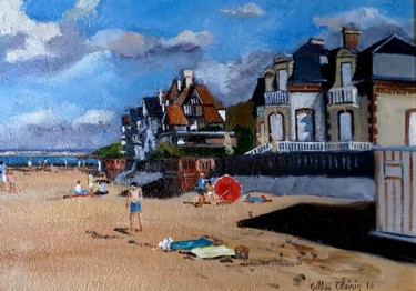 Painting titled "houlgate-la-plage.j…" by Gilles Clairin, Original Artwork, Oil