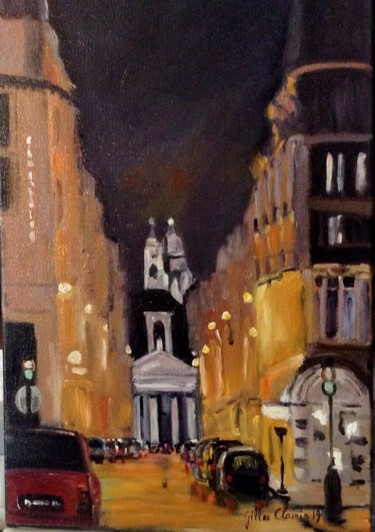 Schilderij getiteld "rue-laffitte.jpg" door Gilles Clairin, Origineel Kunstwerk, Olie