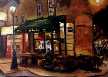 Картина под названием "bar-la-nuit.jpg" - Gilles Clairin, Подлинное произведение искусства, Масло