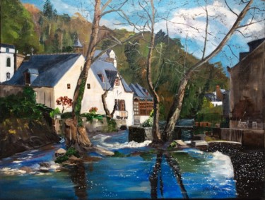 Painting titled "Le moulin de ROSMAD…" by Gilles Clairin, Original Artwork, Acrylic