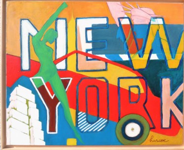 Peinture intitulée "" New York"" par Gilles Hurisse, Œuvre d'art originale, Acrylique Monté sur Châssis en bois