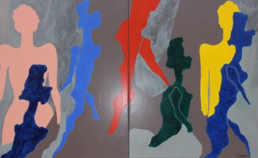 Peinture intitulée "Peinture/diptyque "…" par Gilles Hurisse, Œuvre d'art originale, Acrylique Monté sur Châssis en bois