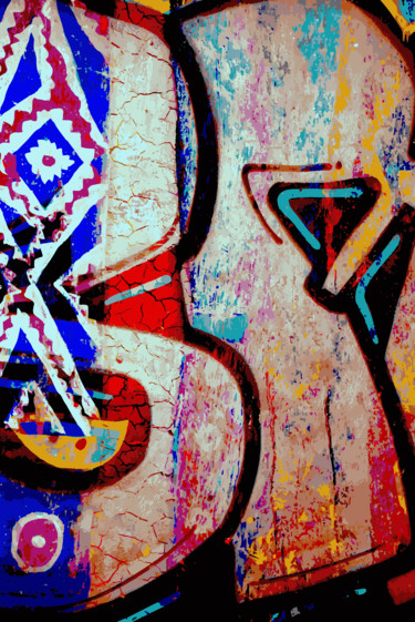 Arte digital titulada "Seen on the walls 2" por Gilles Mével, Obra de arte original, Pintura Digital Montado en Plexiglás