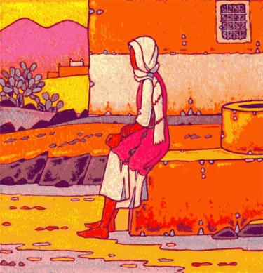 Berbére Digital Arts με τίτλο "Berbére" από Gilles Mével, Αυθεντικά έργα τέχνης, Ψηφιακή ζωγραφική Τοποθετήθηκε στο Plexiglass