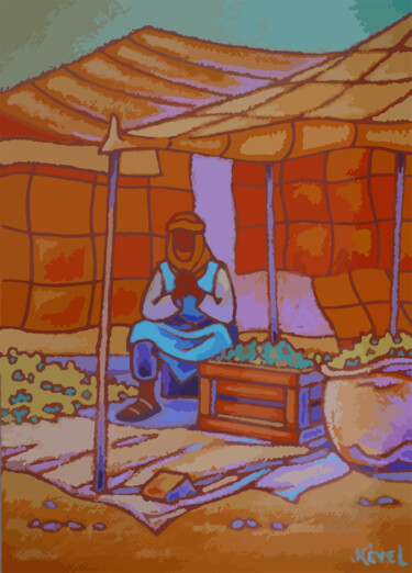 Arts numériques intitulée "sketch 25 Maroc" par Gilles Mével, Œuvre d'art originale, Peinture numérique