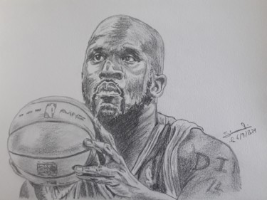 Portrait de Shaquille O'Neal réalisé aux crayons Σχέδιο με τίτλο "Portrait de Shaquil…" από Gilles Staub (LeCrayonAgile), Αυθεντικά έργα τέχνης, Μολύβι