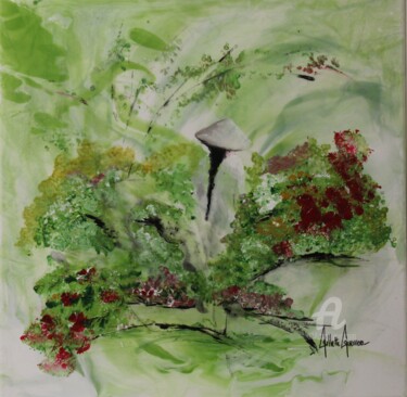 Painting titled "Vert" by Gilette Guerrero, Original Artwork, Acrylic