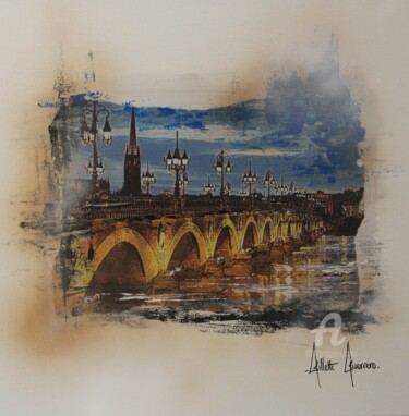 Painting titled "Pont de Pierre (Bor…" by Gilette Guerrero, Original Artwork, Acrylic