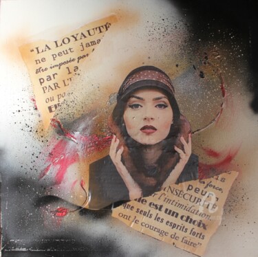 Painting titled "Regard de femme" by Gilette Guerrero, Original Artwork, Acrylic