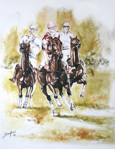 Painting titled "polo II" by Gimena Ferrari, Original Artwork, Oil