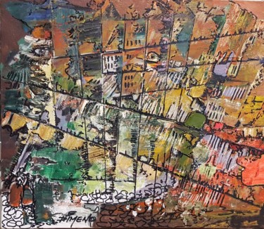 Schilderij getiteld "paisaje abstracto" door Gimeno, Origineel Kunstwerk, Acryl
